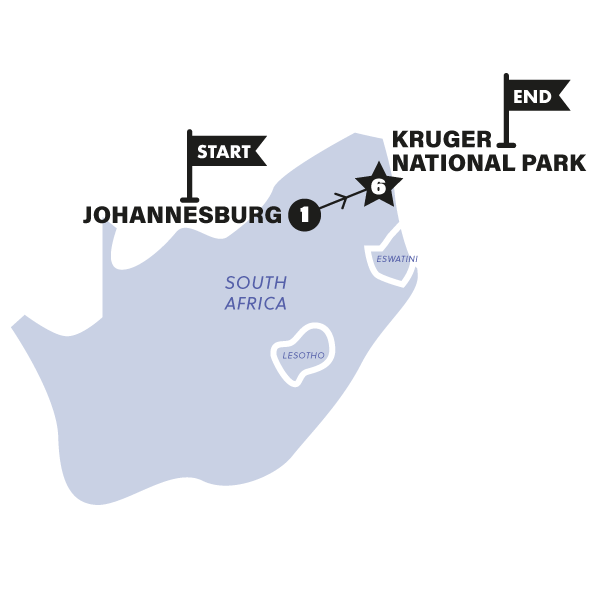 tourhub | Contiki | Learn To Be A Safari Guide In Kruger National Park | Tour Map