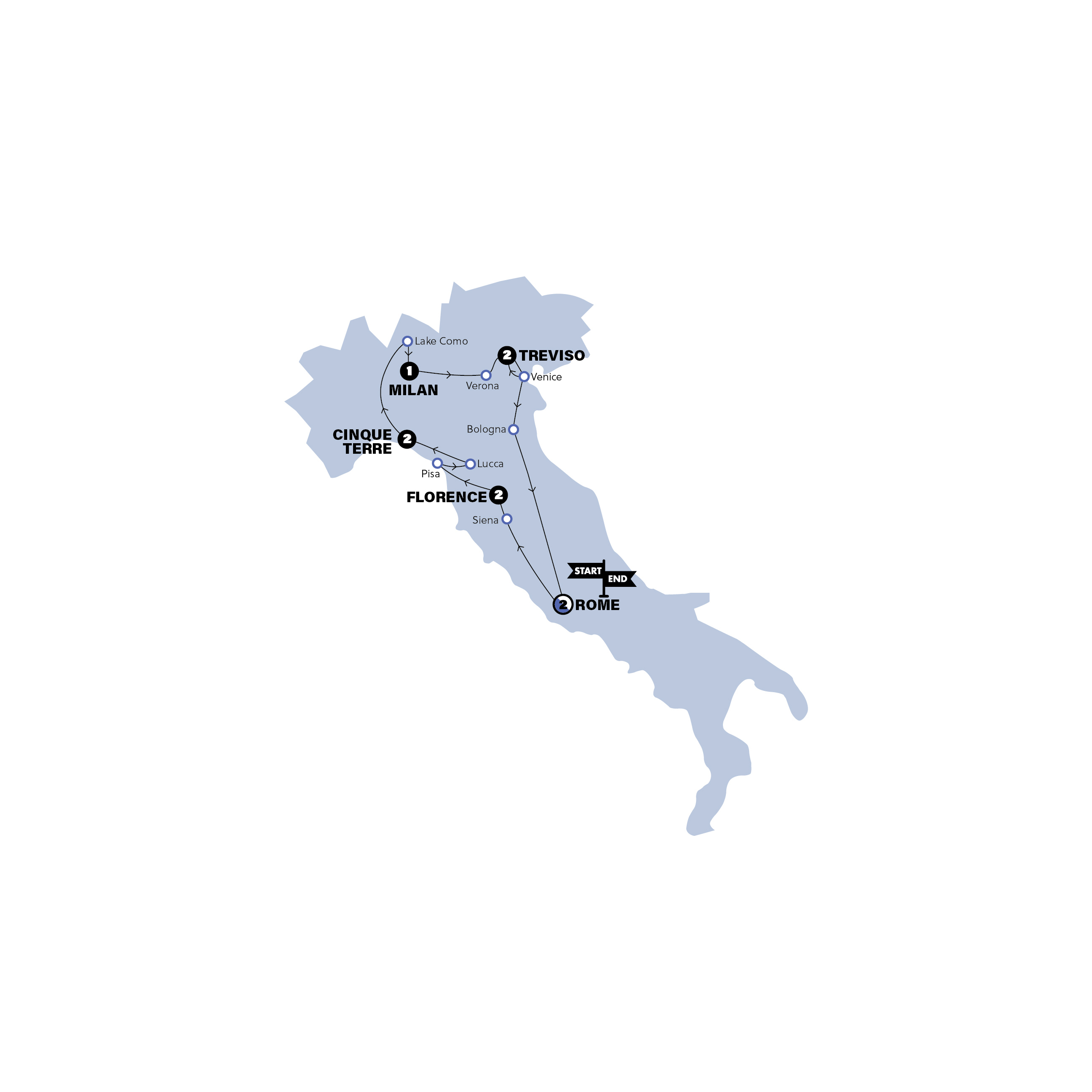 Map of Italian Espresso | Summer | 2026 from Contiki