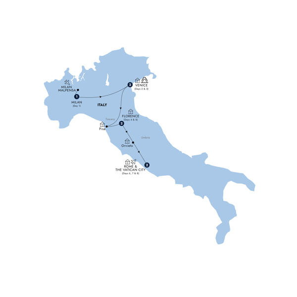 Italian Intermezzo Itinerary Map