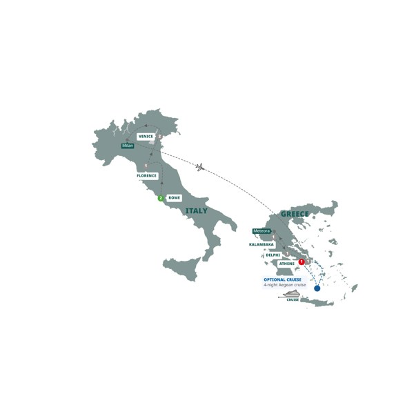 tourhub | Trafalgar | Best of Italy and Greece | Tour Map