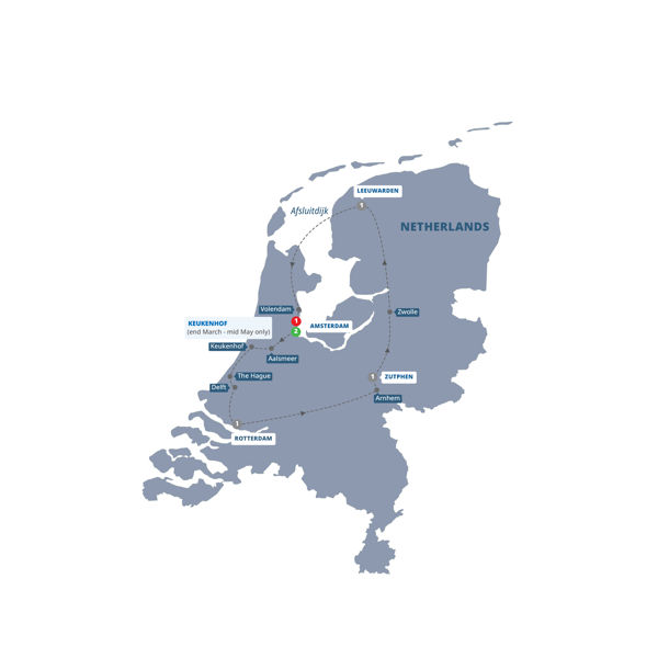 Best of Holland Itinerary Map