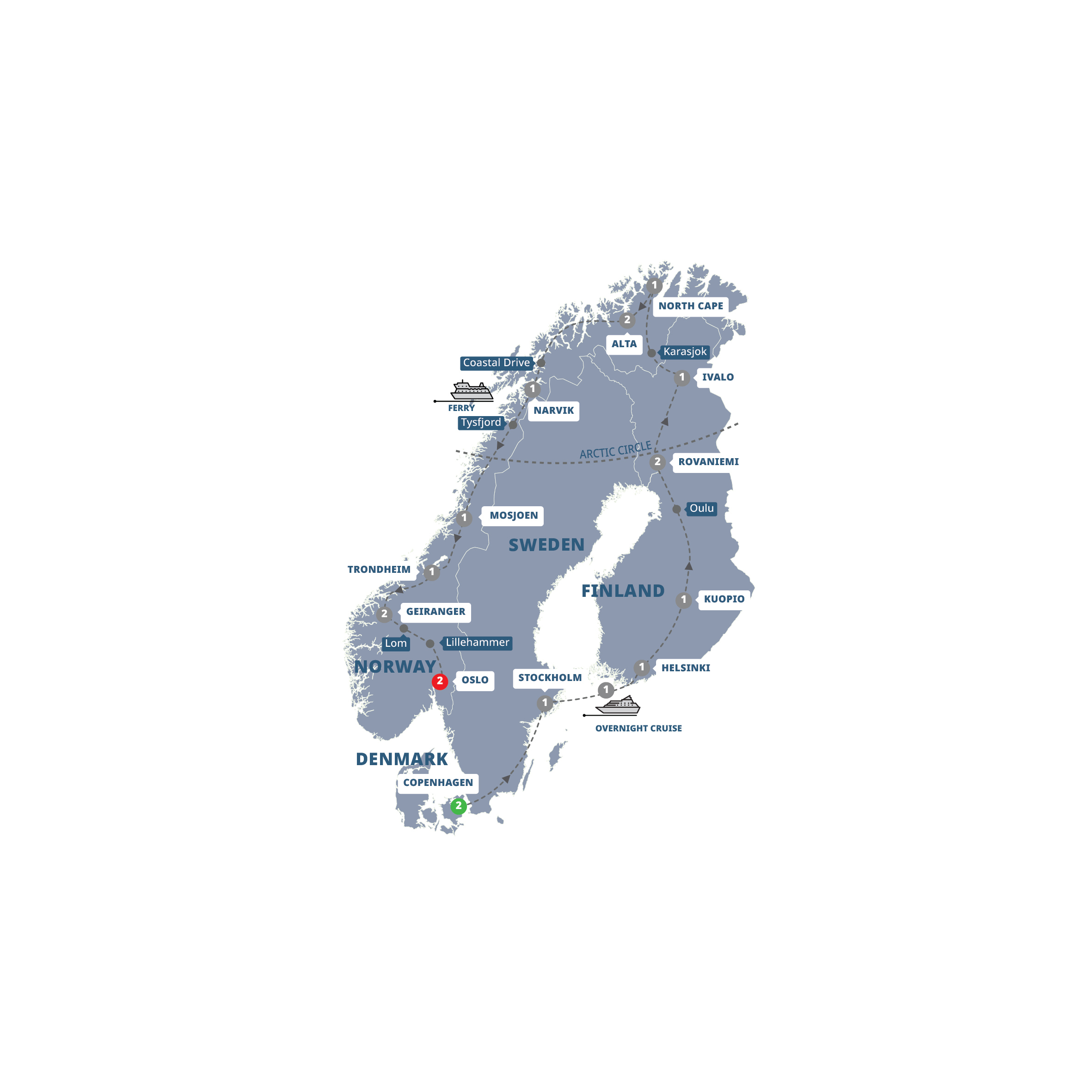 Map of Grand Scandinavia from Trafalgar