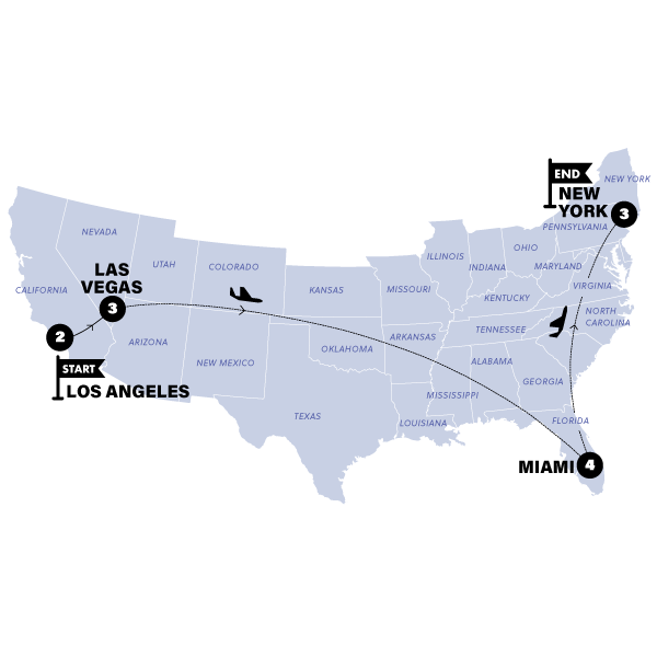 tourhub | Contiki | Best of USA | Tour Map