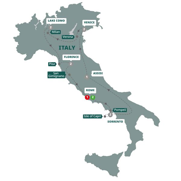 tourhub | Trafalgar | Best of Italy | WTBOZN18 | Route Map