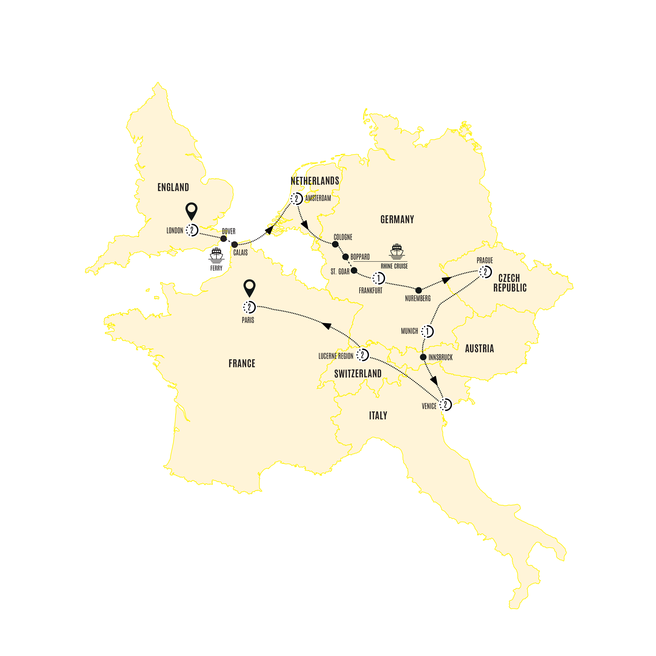 tourhub | Costsaver | European Adventures | Tour Map