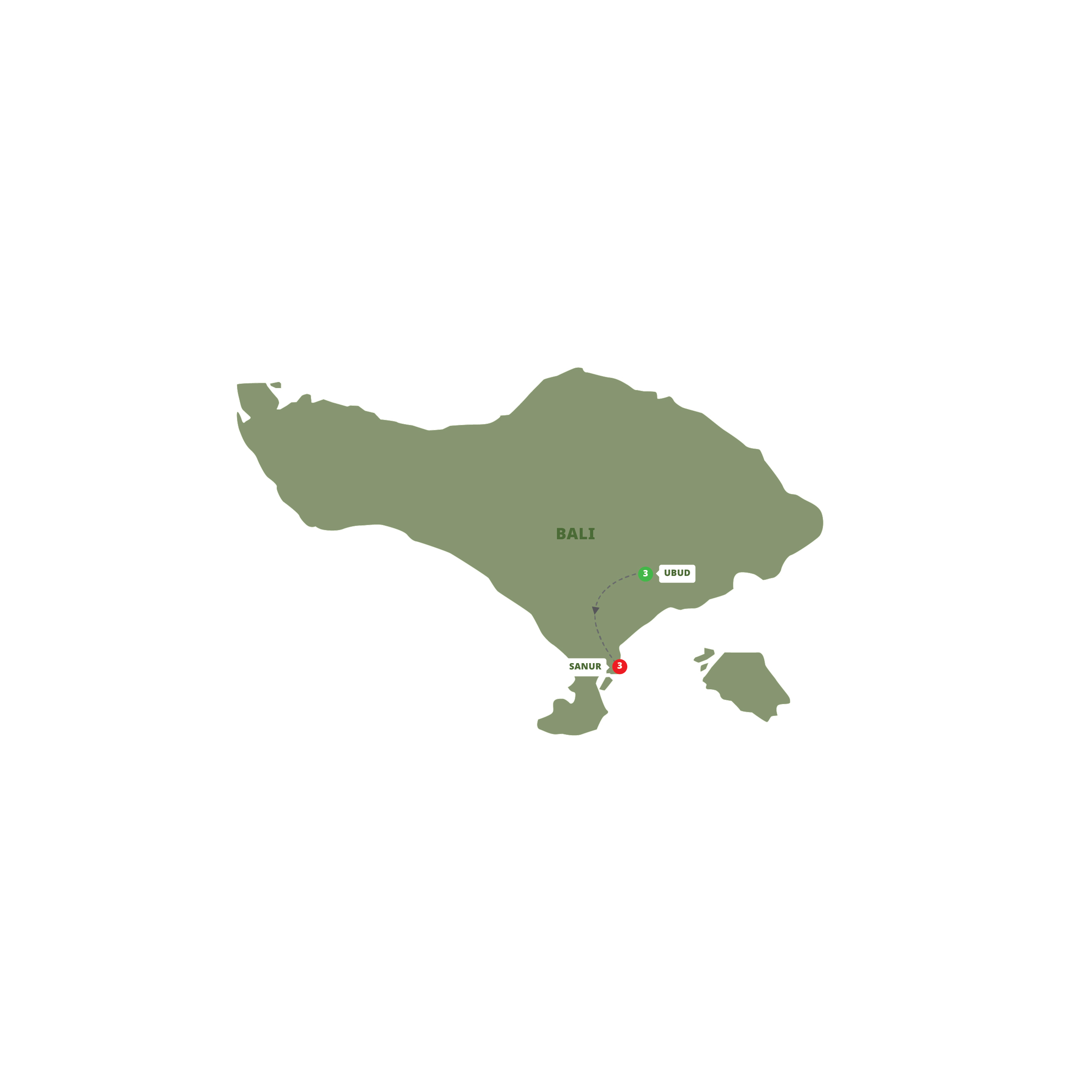 Map of Magical Bali from Trafalgar