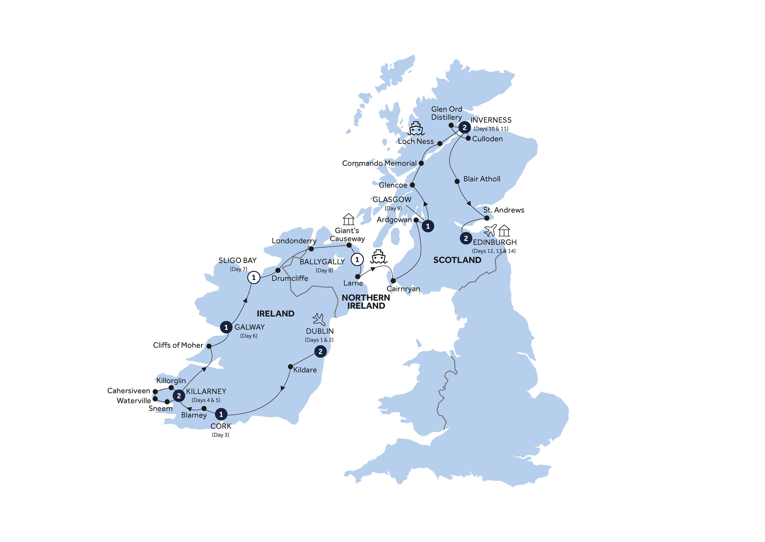 tourhub | Insight Vacations | Best of Ireland & Scotland - Classic Group | Tour Map