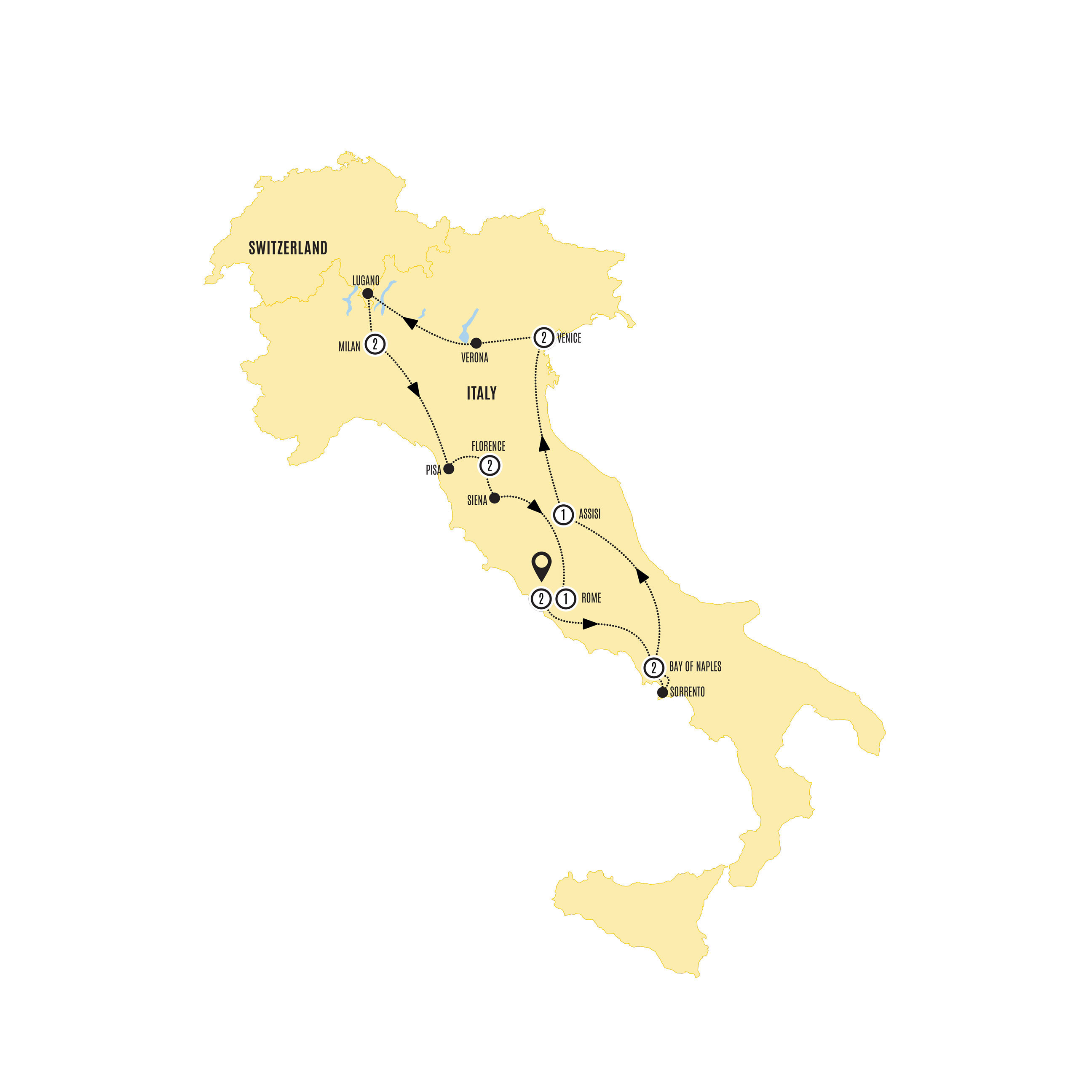 tourhub | Costsaver | Splendors of Italy | Tour Map