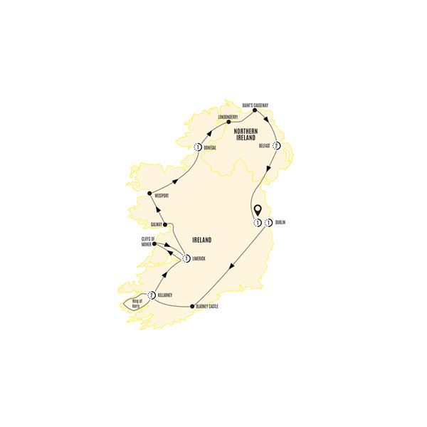 tourhub | Costsaver | Irish Wonder | Tour Map