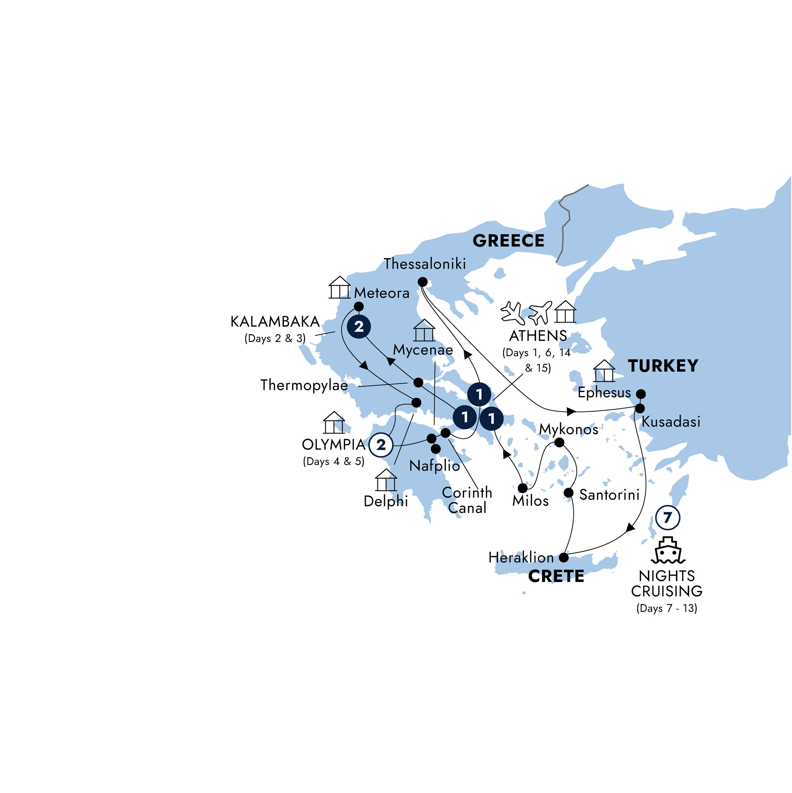 tourhub | Insight Vacations | Grecian Fables Idyllic - Premium, Classic Group | Tour Map