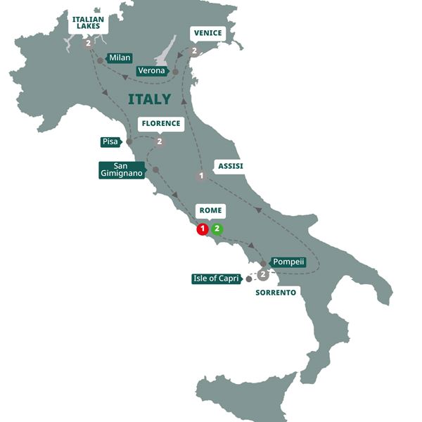 tourhub | Trafalgar | Best of Italy | WTBOZM19 | Route Map