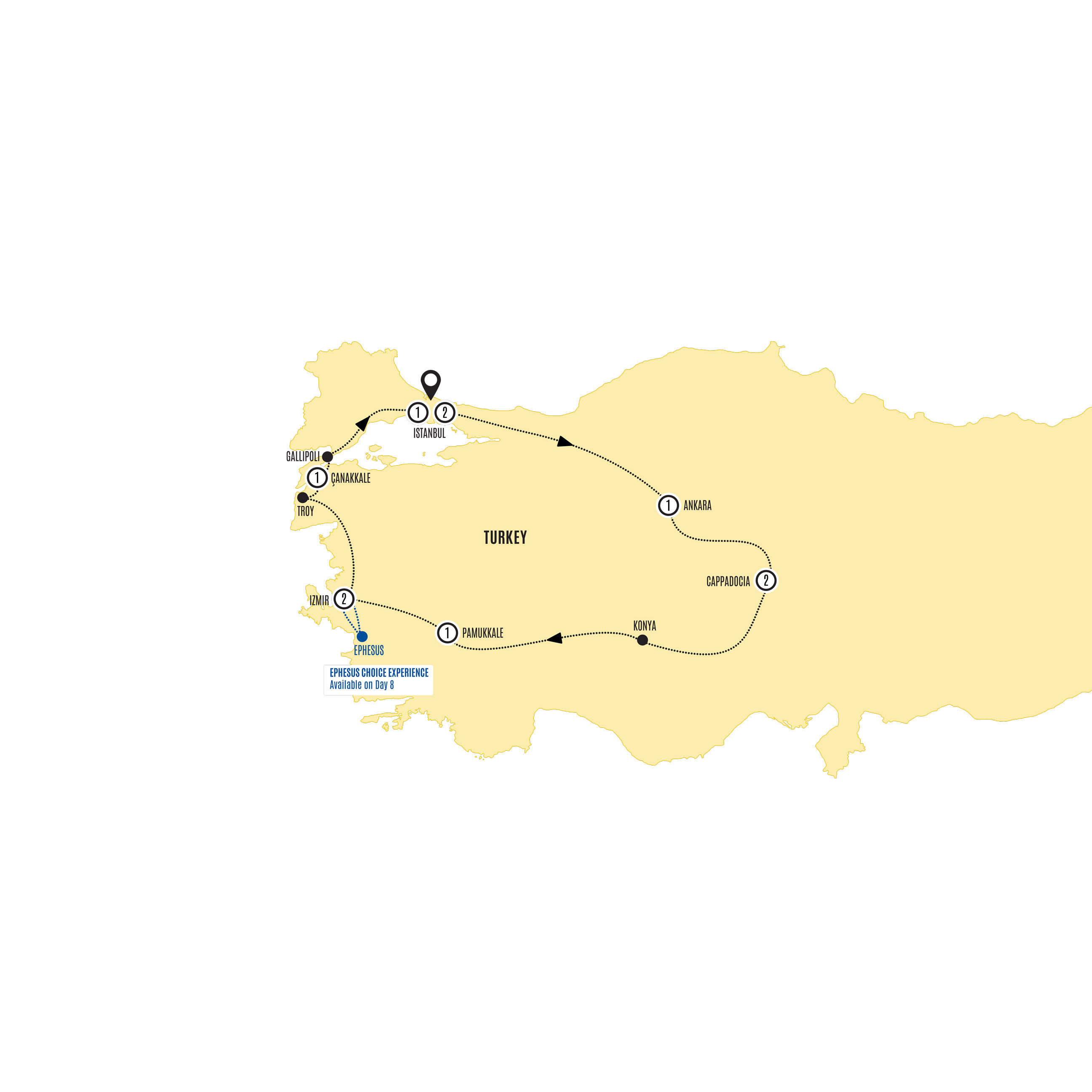 tourhub | Costsaver | Wonders of Turkey | Tour Map