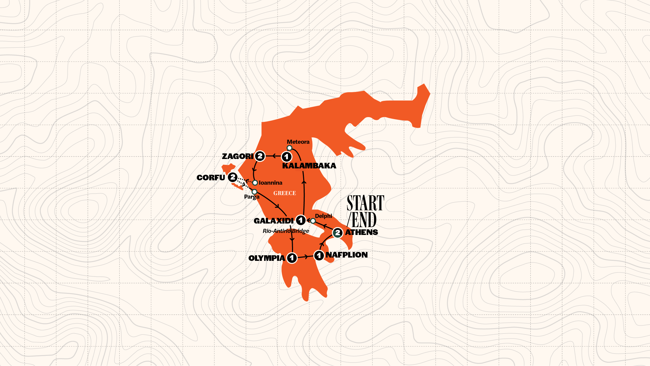 Map of Greece: Ancient Wonders | Summer | 2027 from Contiki