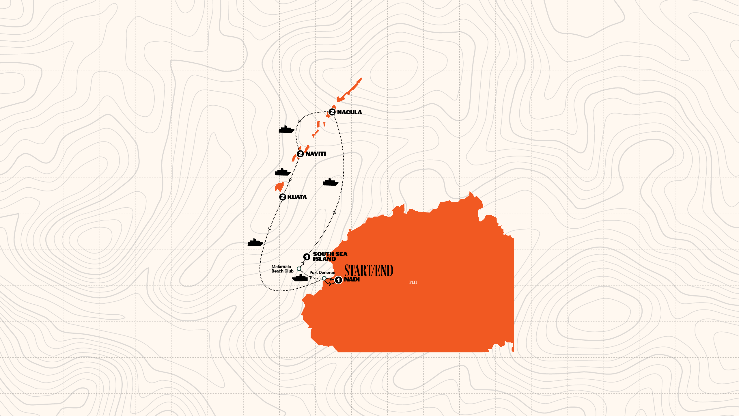 Map of Fiji Island Hopping | 2026 from Contiki