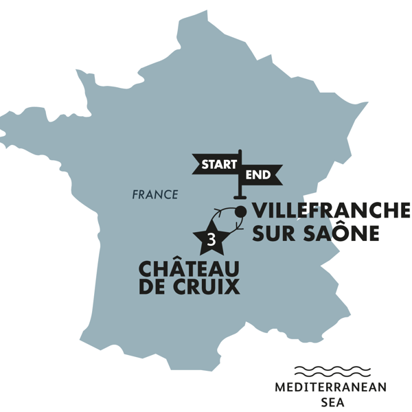 Food and Wine in French Chateau Trip Map
