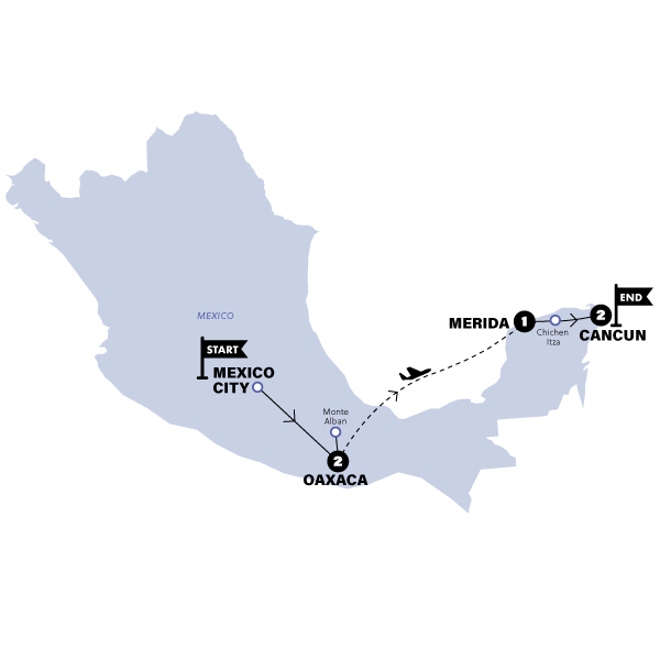 tourhub | Contiki | Yucatan Highlights | Tour Map