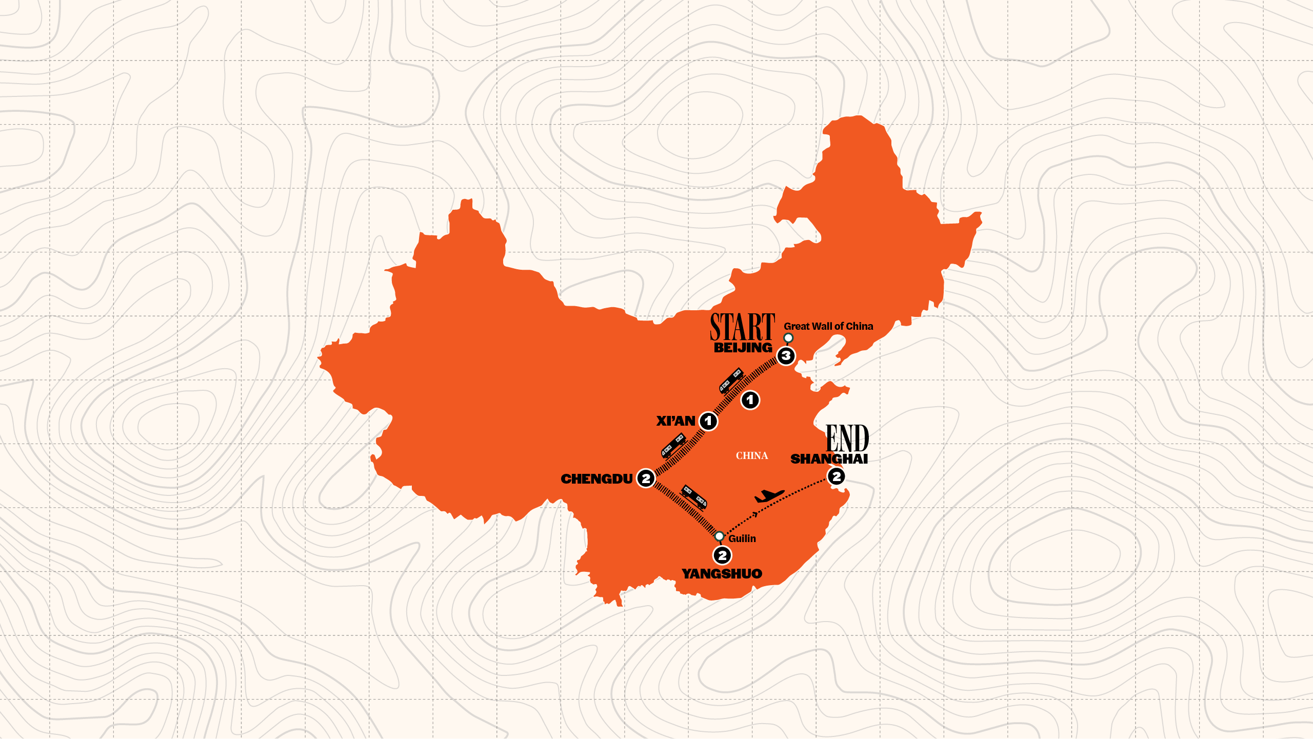 Map of Best of China | 2026/2027 from Contiki
