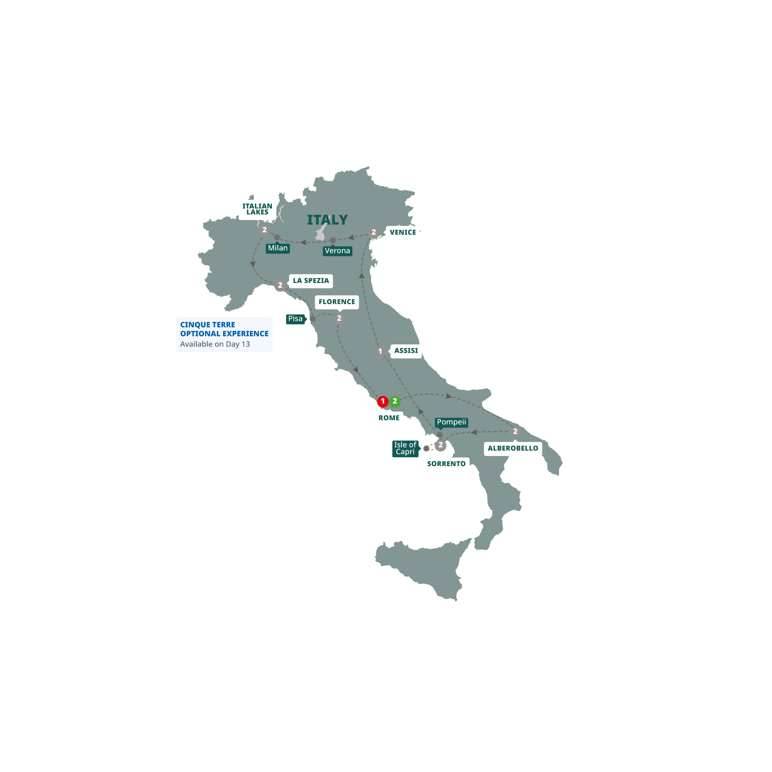 tourhub | Trafalgar | Grand Italian Experience | Tour Map