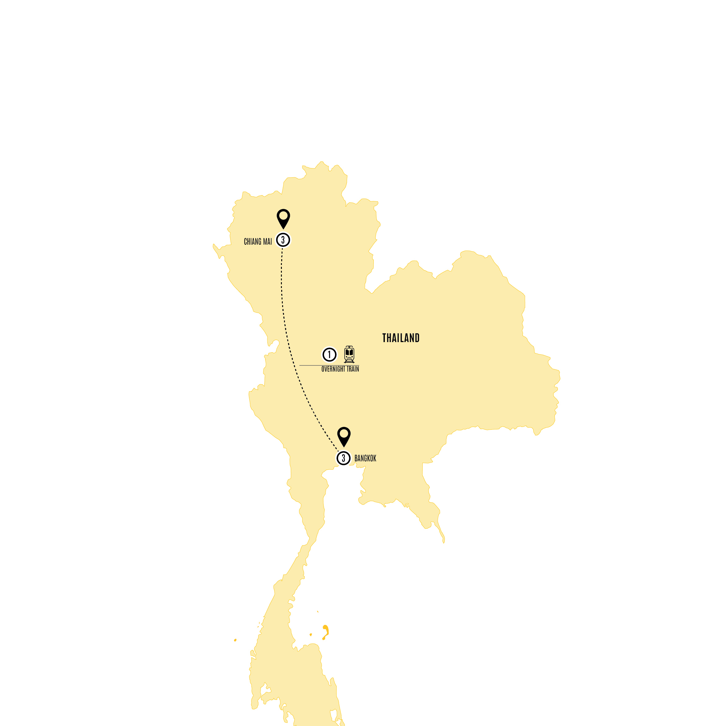 Map of Snapshot of Thailand - Small Group from Costsaver
