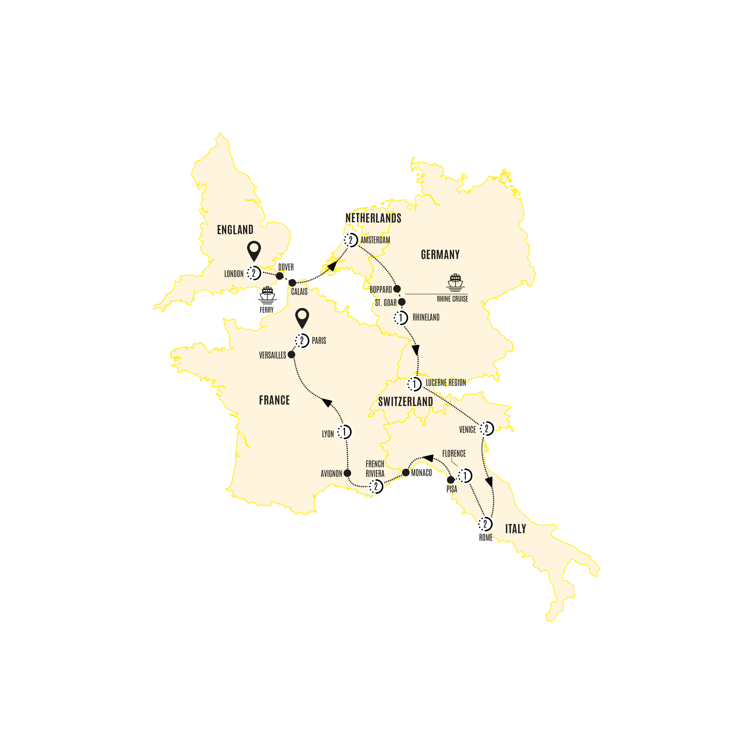 tourhub | Costsaver | European Accent | Tour Map