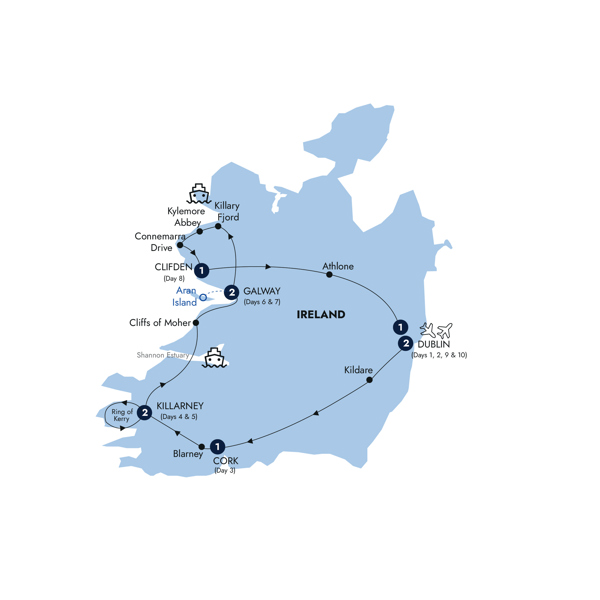 Ireland's Icons Itinerary Map