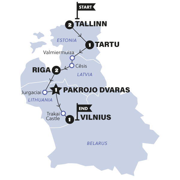 tourhub | Contiki | Best of Baltics | Winter | Tour Map