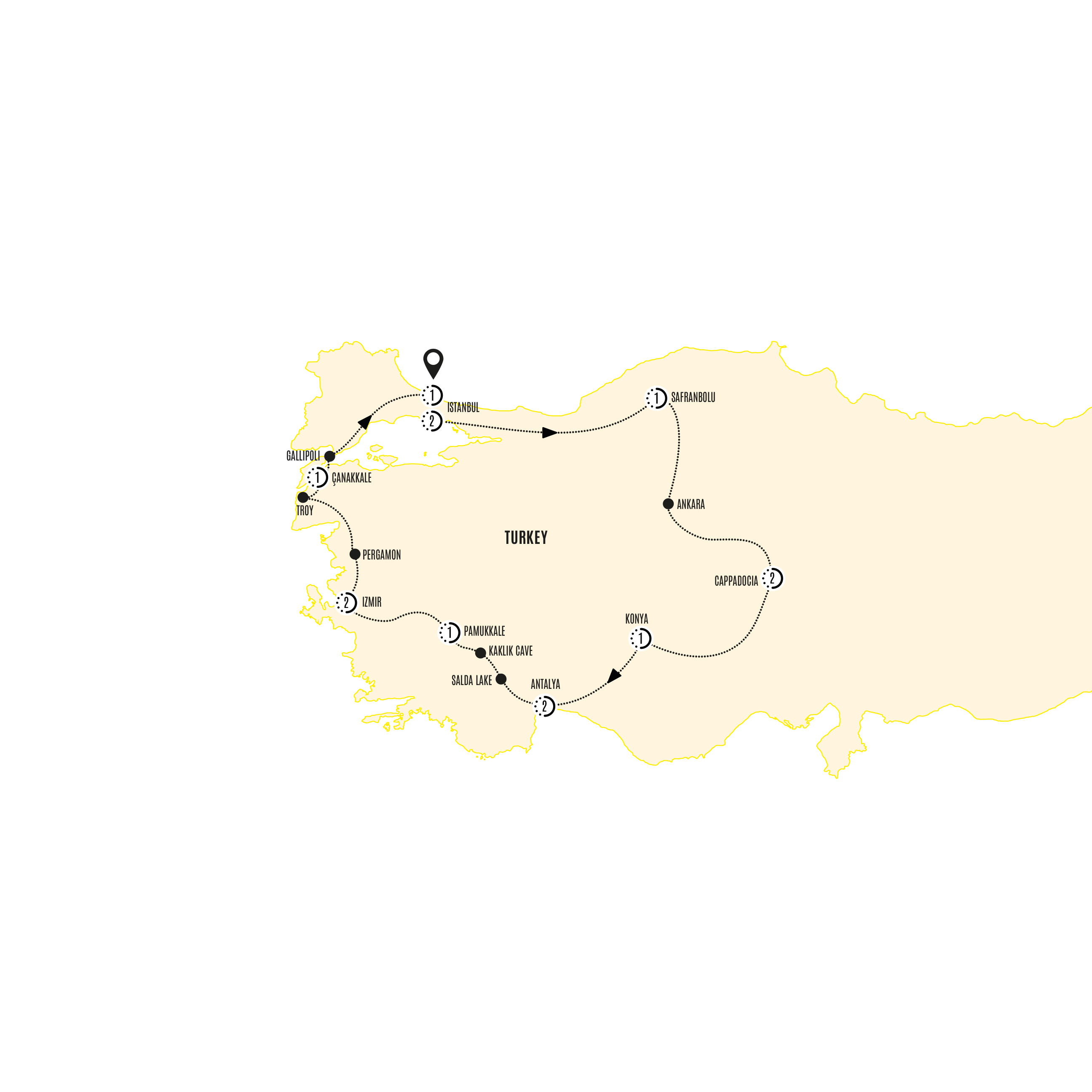 tourhub | Costsaver | Treasures of Turkey | Tour Map