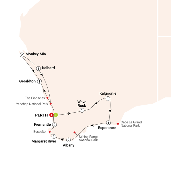 Western Wonderland Itinerary Map