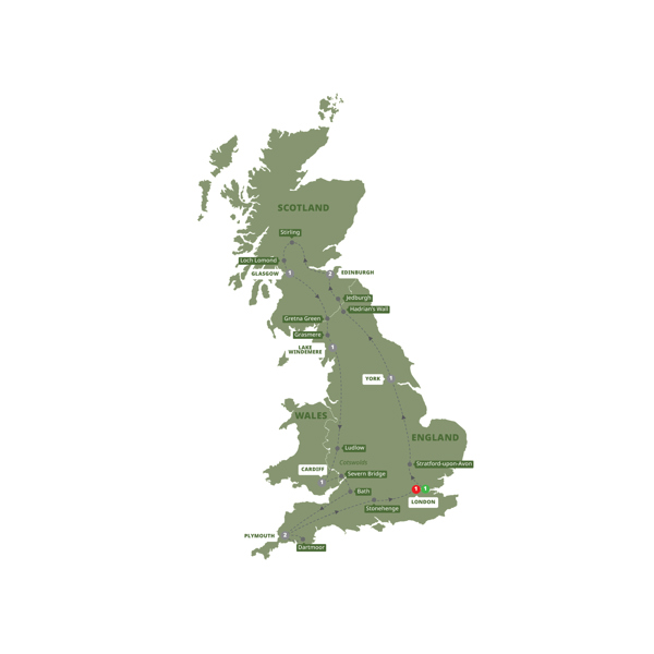 Best of Britain - Premium Itinerary Map