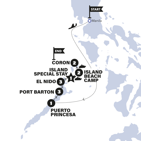 Philippines Island Hopping with Expedition Trip Map