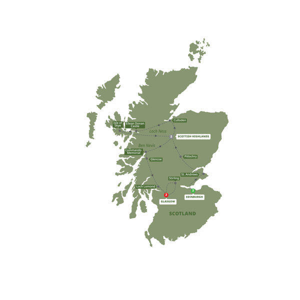 Best of Scotland Itinerary Map