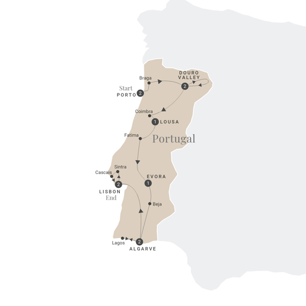 Ultimate Portugal Itinerary Map