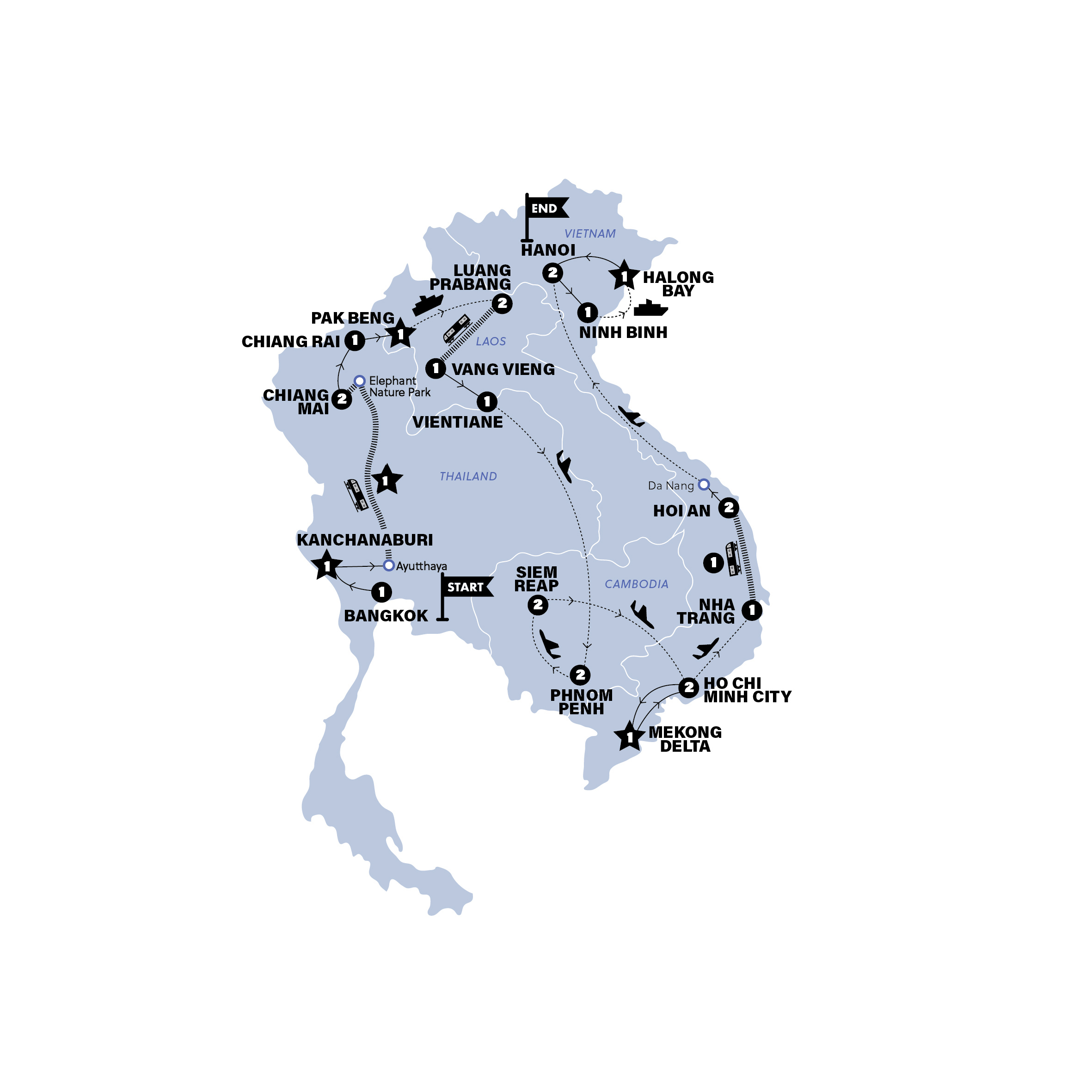 tourhub | Contiki | Ultimate South East Asia | Tour Map