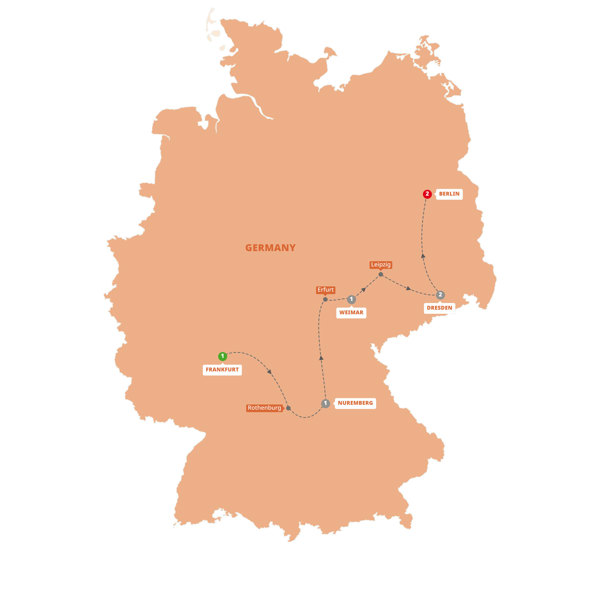 German Christmas Markets Itinerary Map