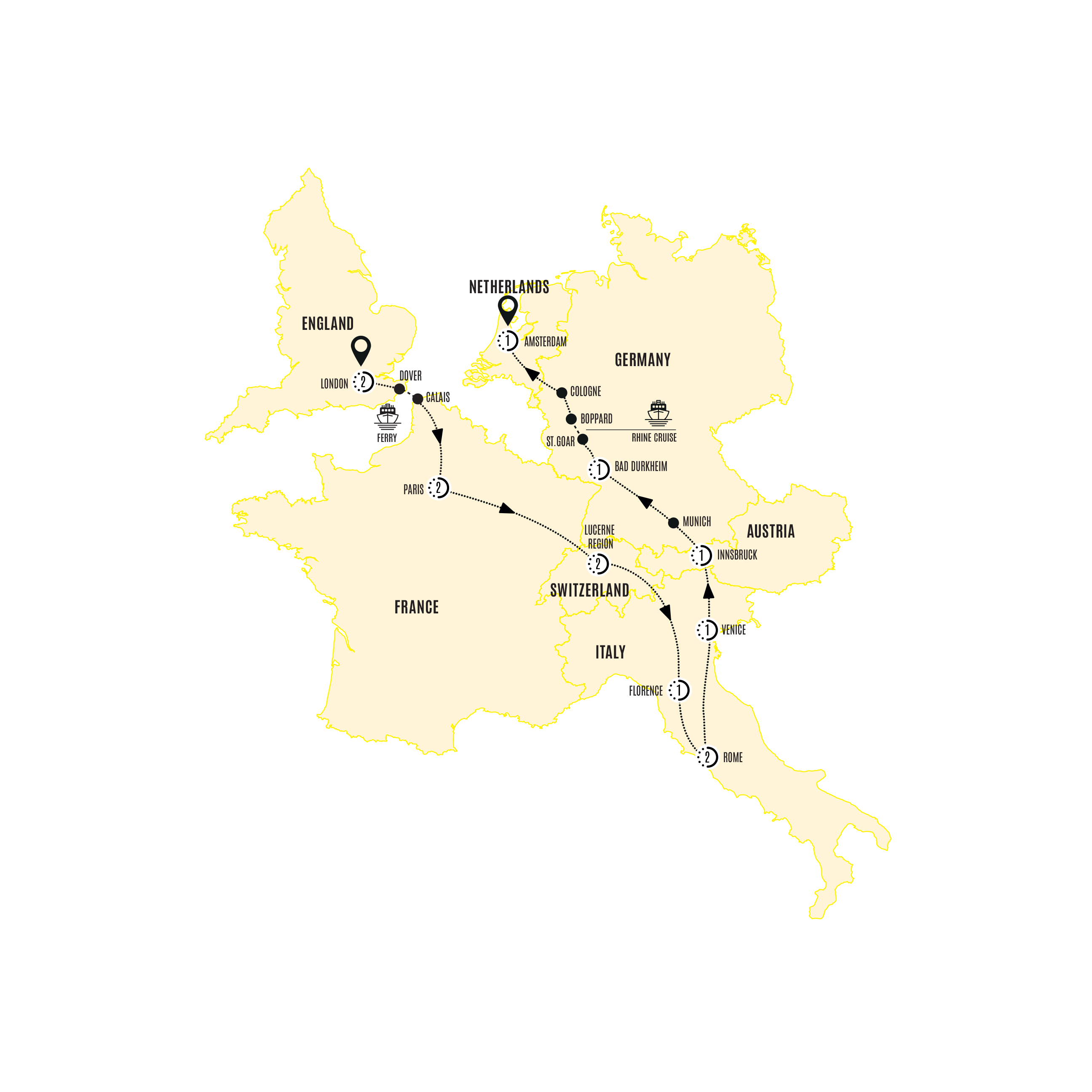 tourhub | Costsaver | European Experience | Tour Map