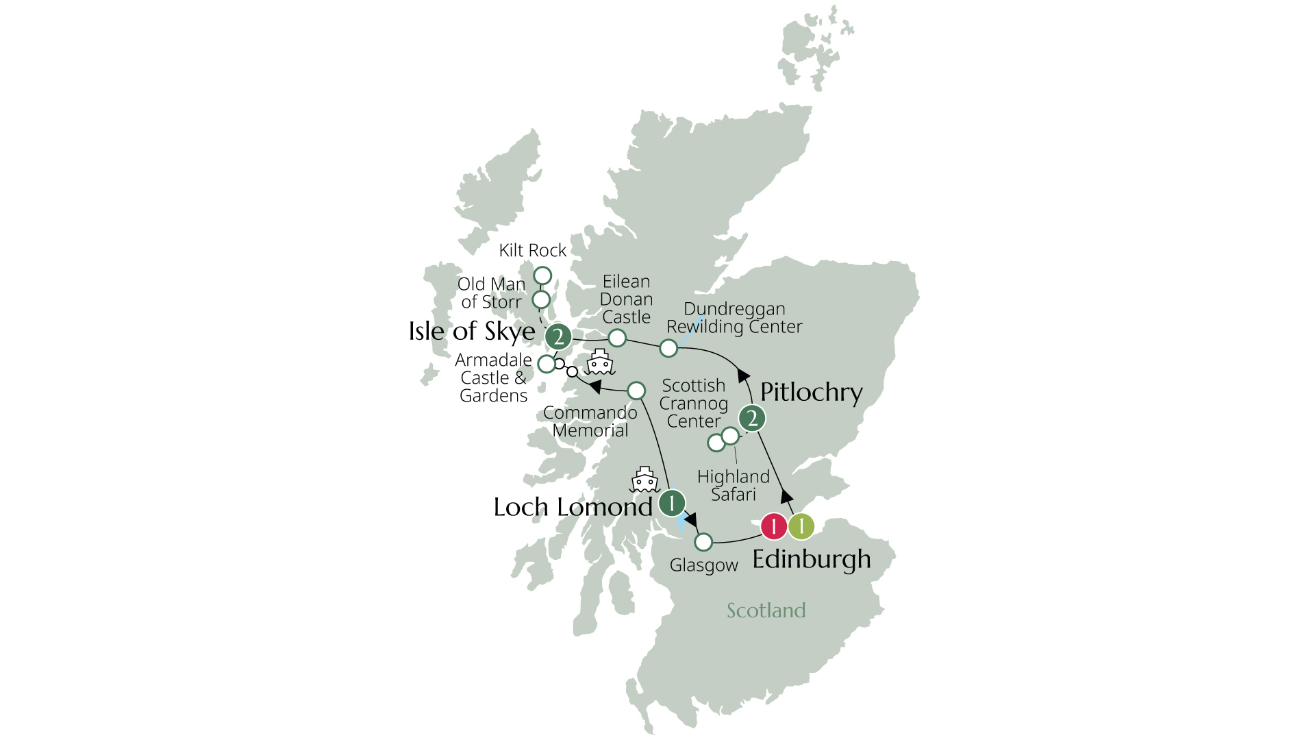 Map of Wild Scotland & The Isle of Skye (2027) from Brendan Vacations