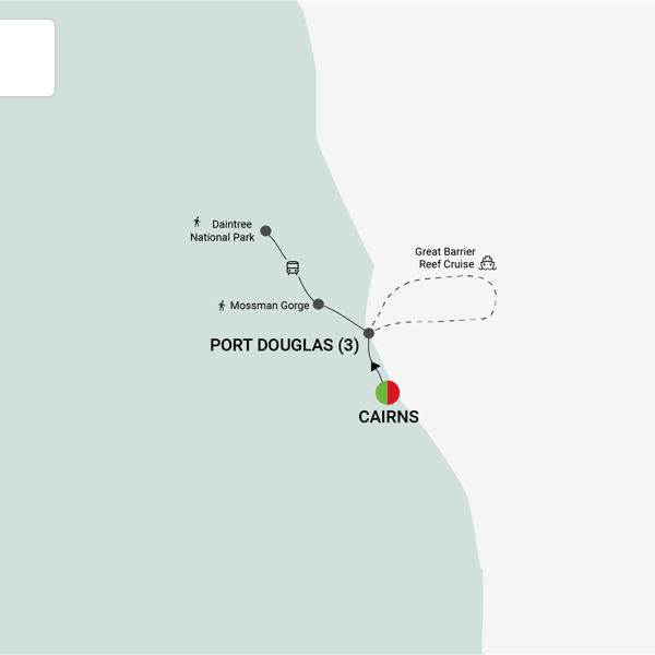 Tropical Reef & Rainforest Itinerary Map