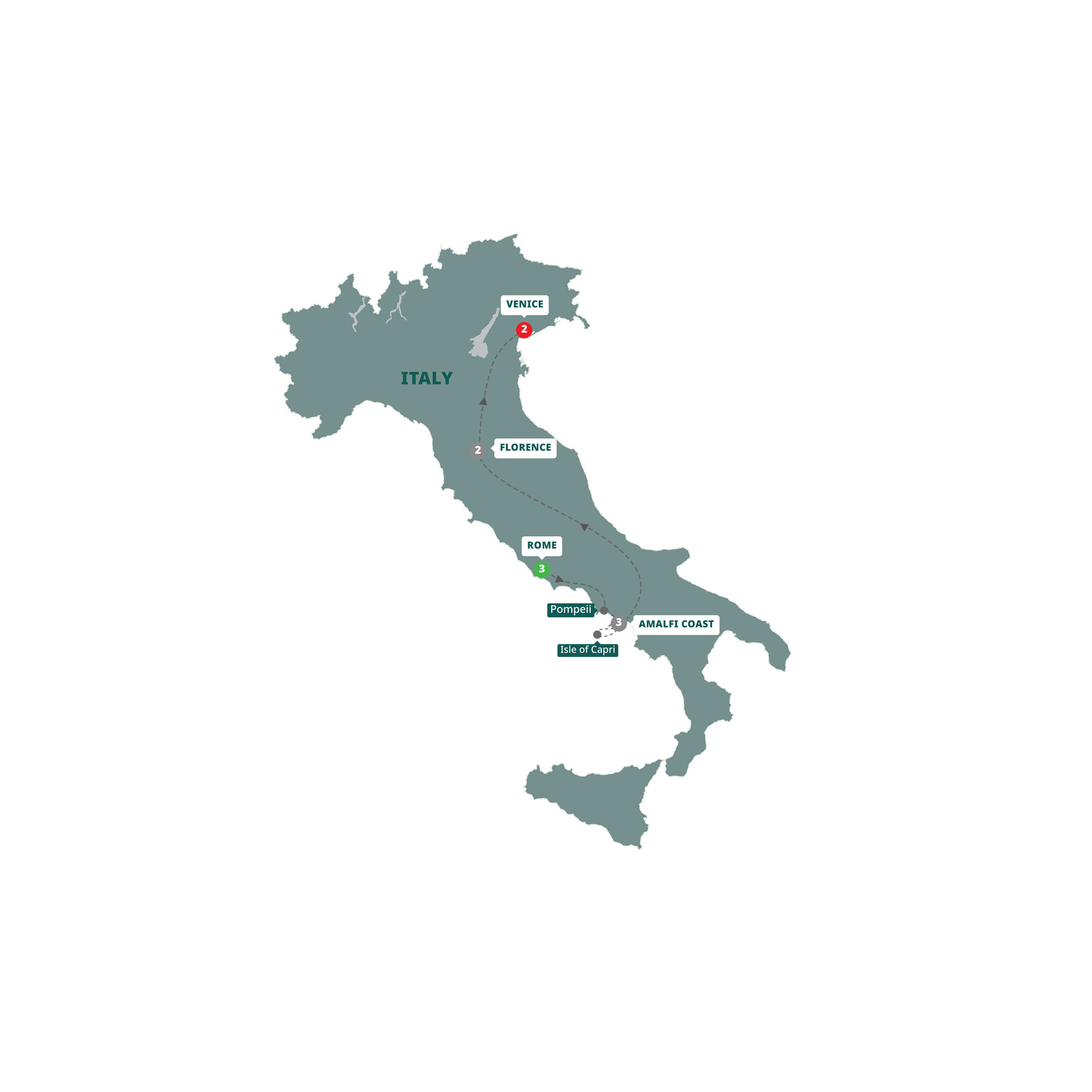 tourhub | Trafalgar | Italian Concerto | Tour Map