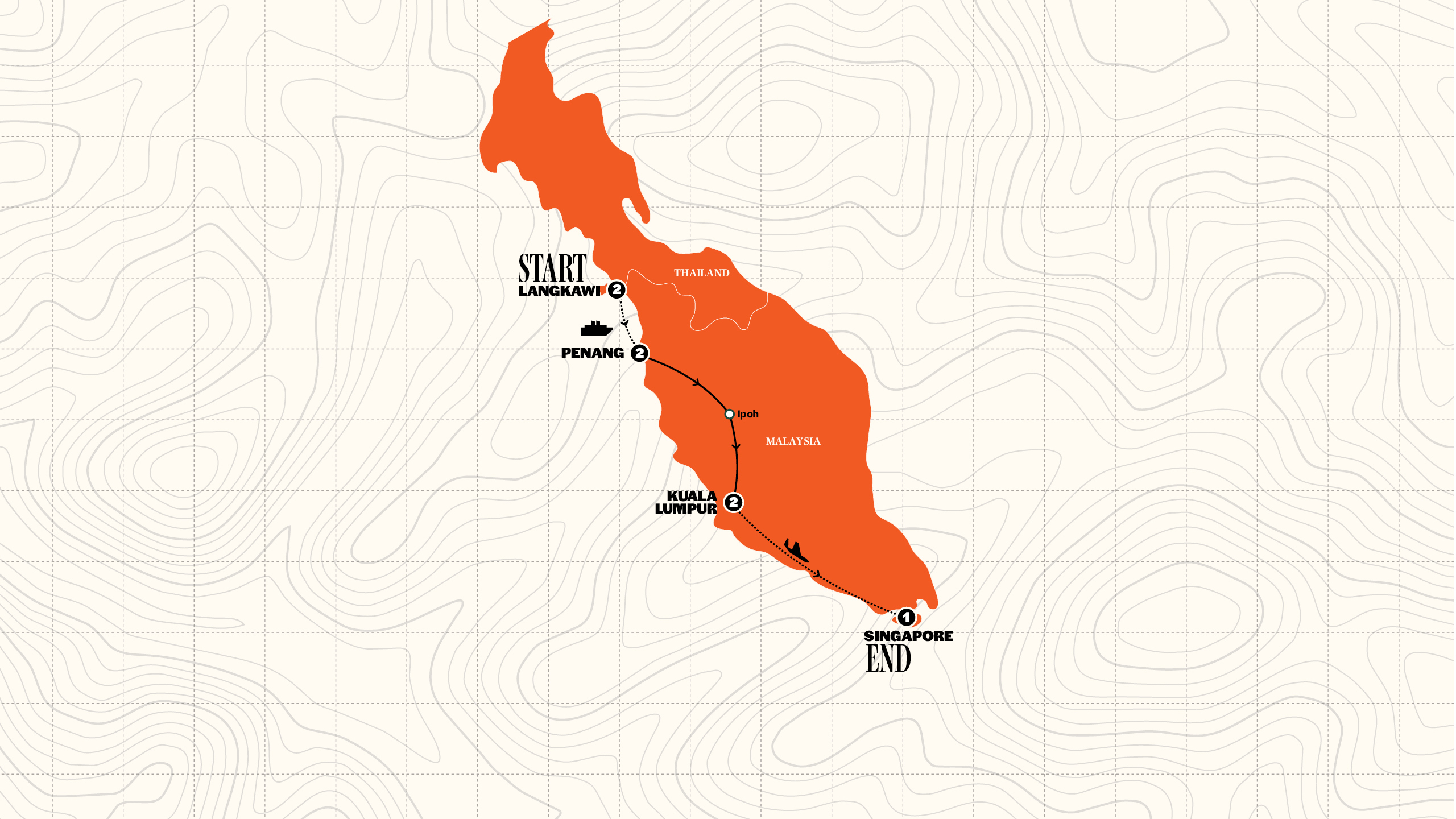 Map of Best of Malaysia & Singapore | 2026/2027 from Contiki