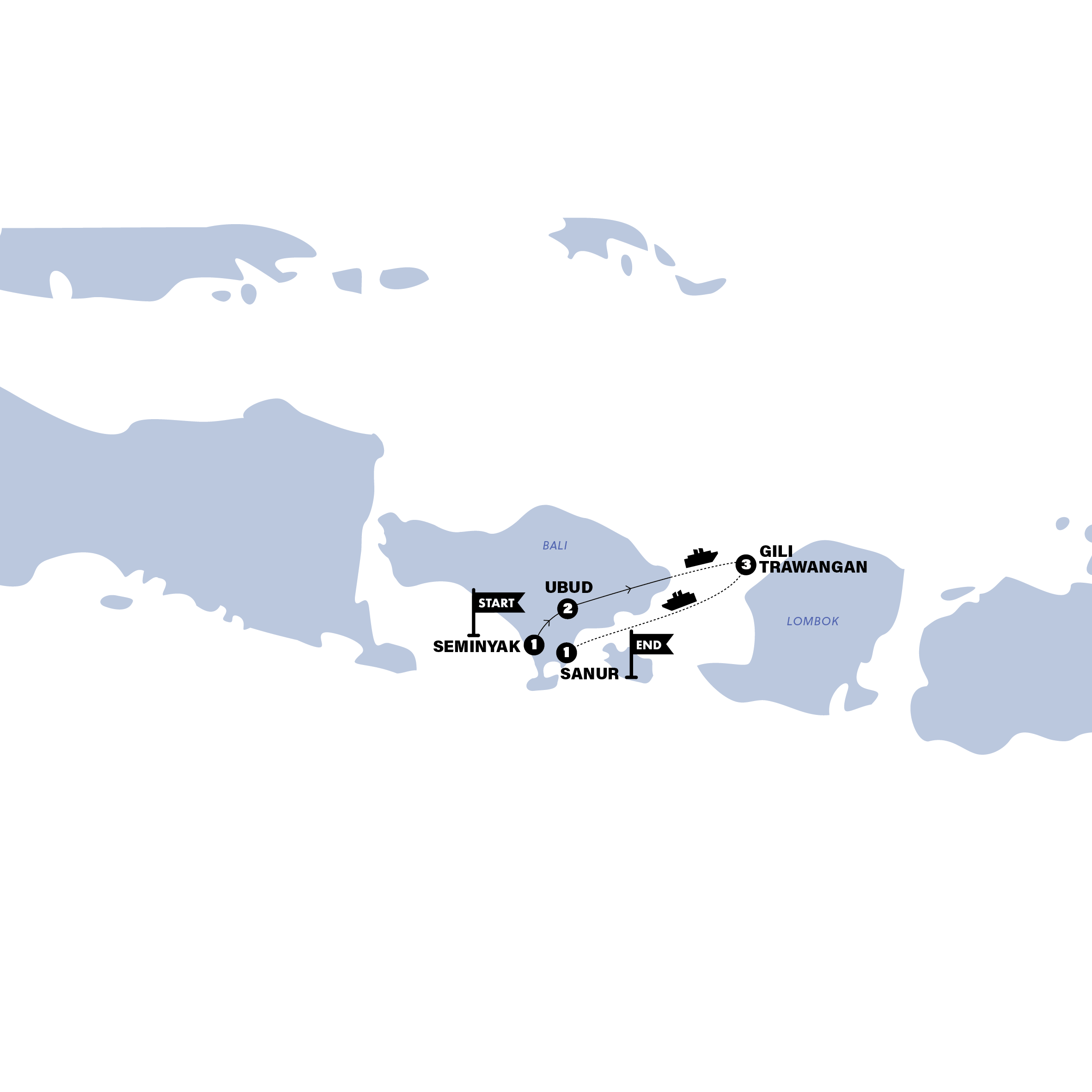 tourhub | Contiki | Bali Island Hopping | Tour Map