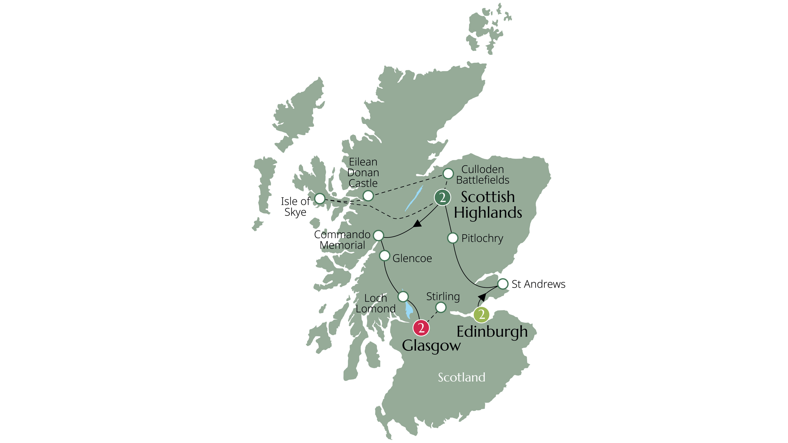 Best of Scotland Itinerary Map