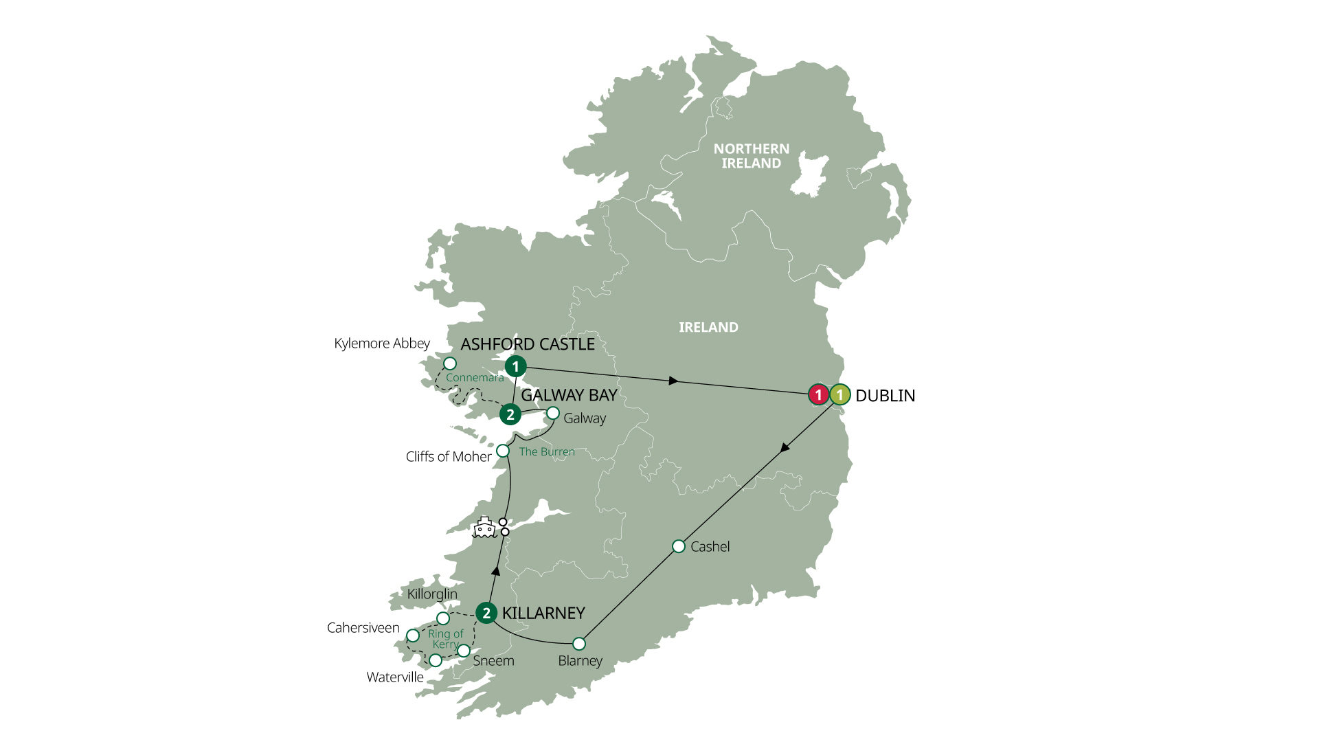 tourhub | Brendan Vacations | Irish Elegance - Classic Group | Tour Map