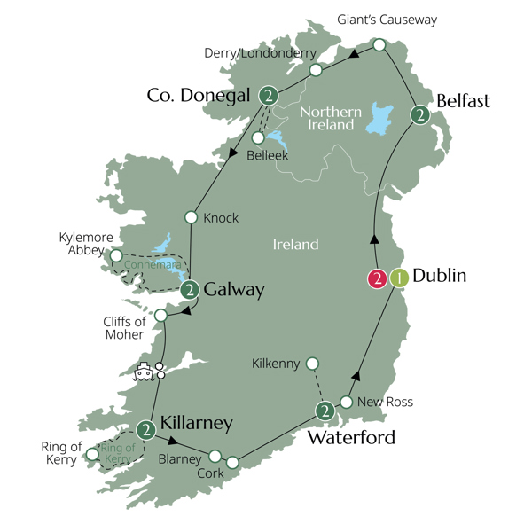 Amazing Ireland Itinerary Map