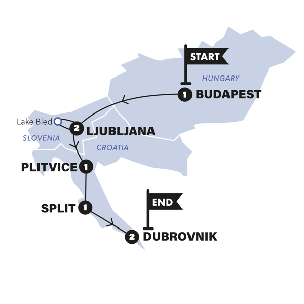 Balkans Escape Trip Map