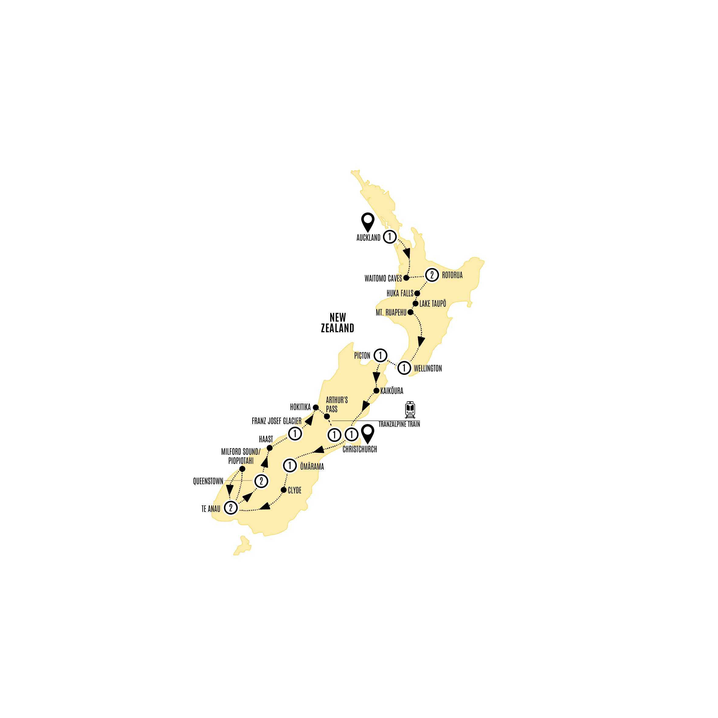 Map of New Zealand Vista from Costsaver