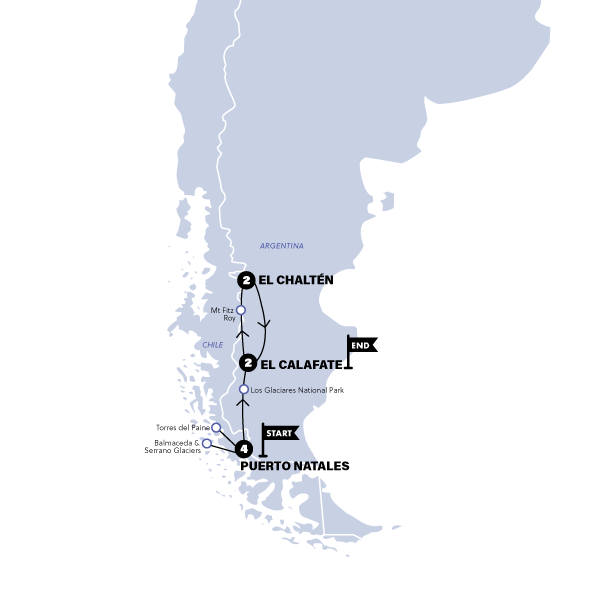 tourhub | Contiki | Patagonia Trail | Tour Map