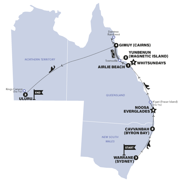 Ultimate Australia with Sailing Trip Map