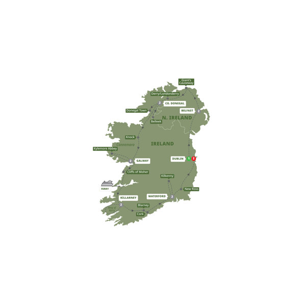 Amazing Ireland Itinerary Map