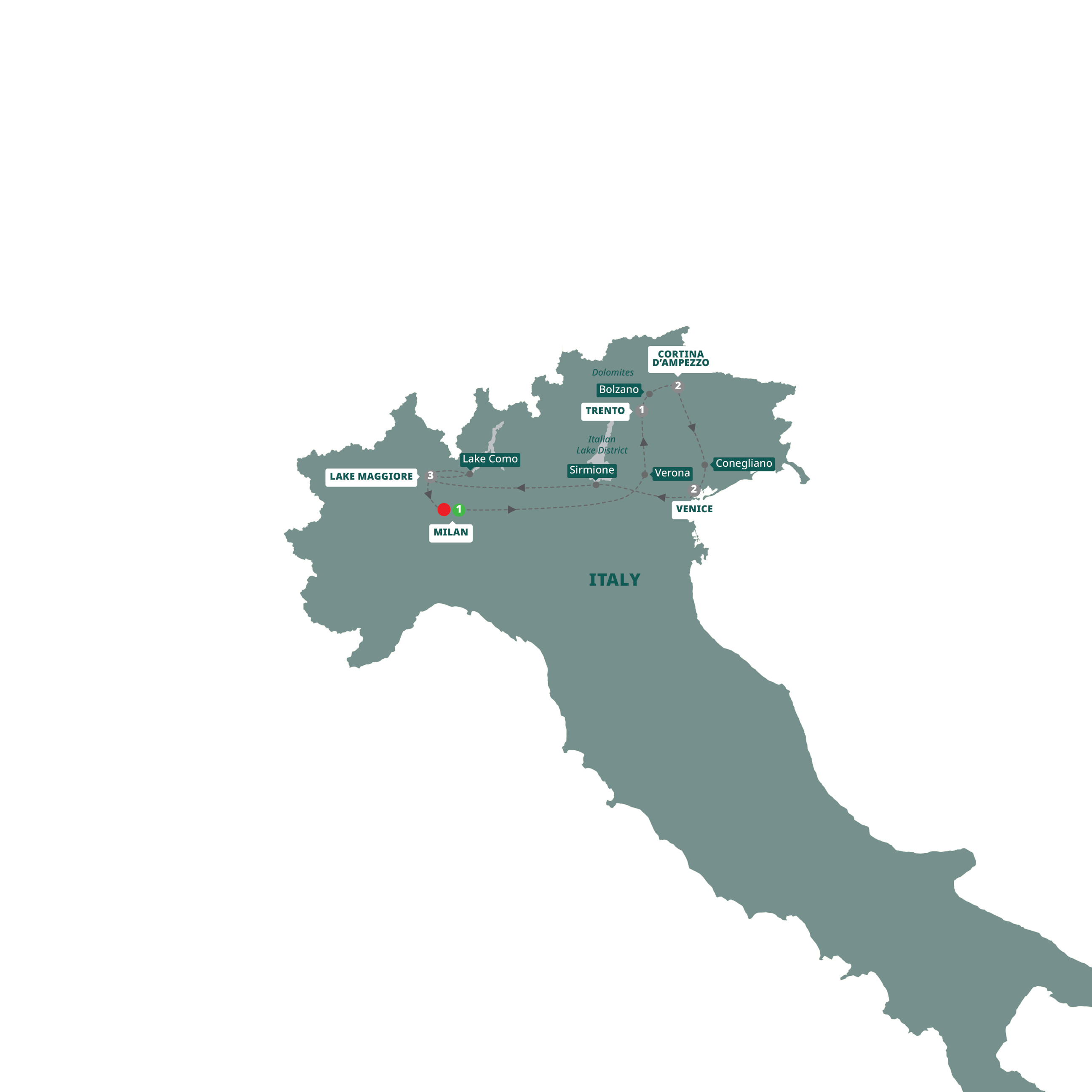 Map Country Roads Of Northern Italy Guided Tour E823 27