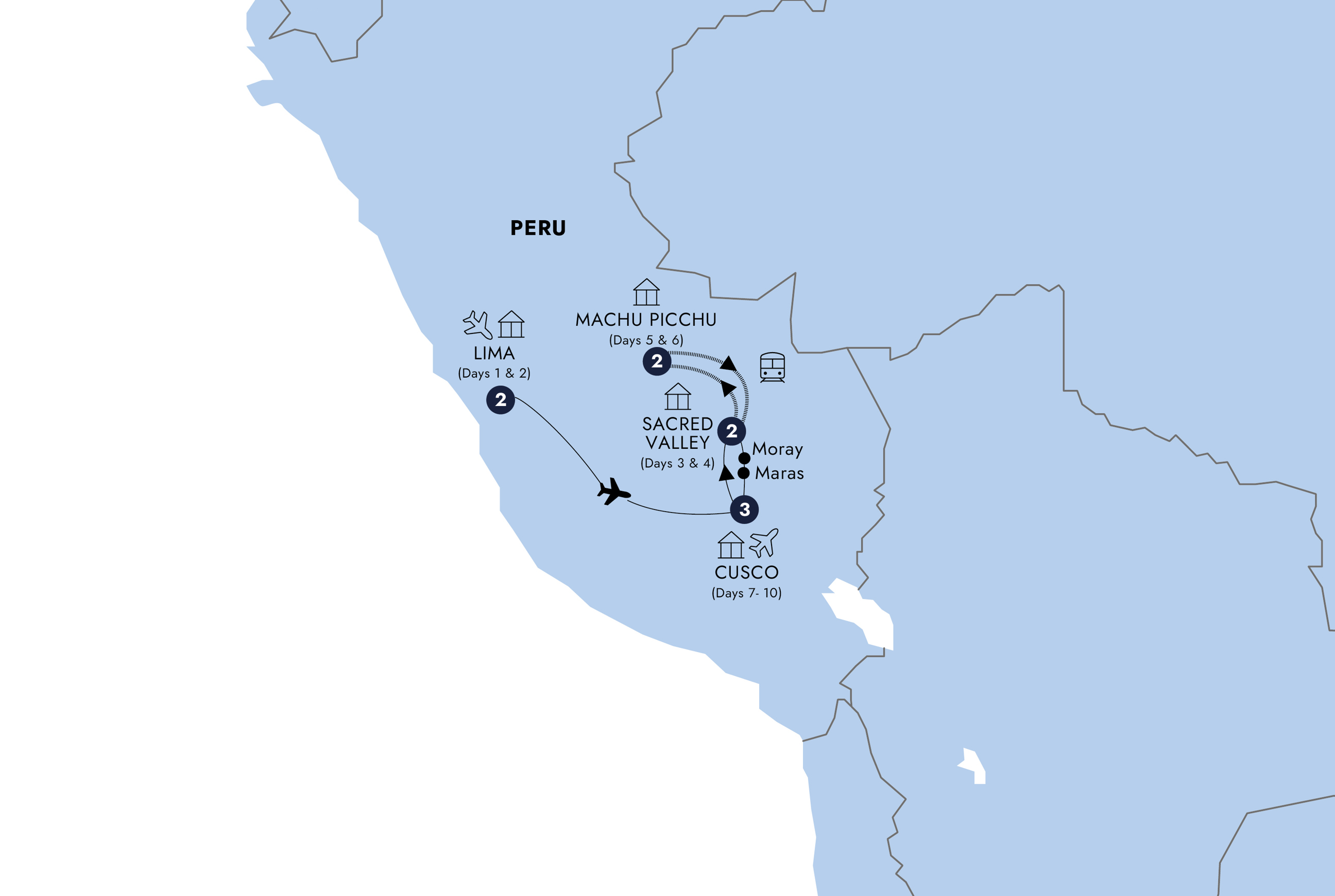 Map of Peru with Machu Picchu - Small Group (Summer 2027) from Insight Vacations